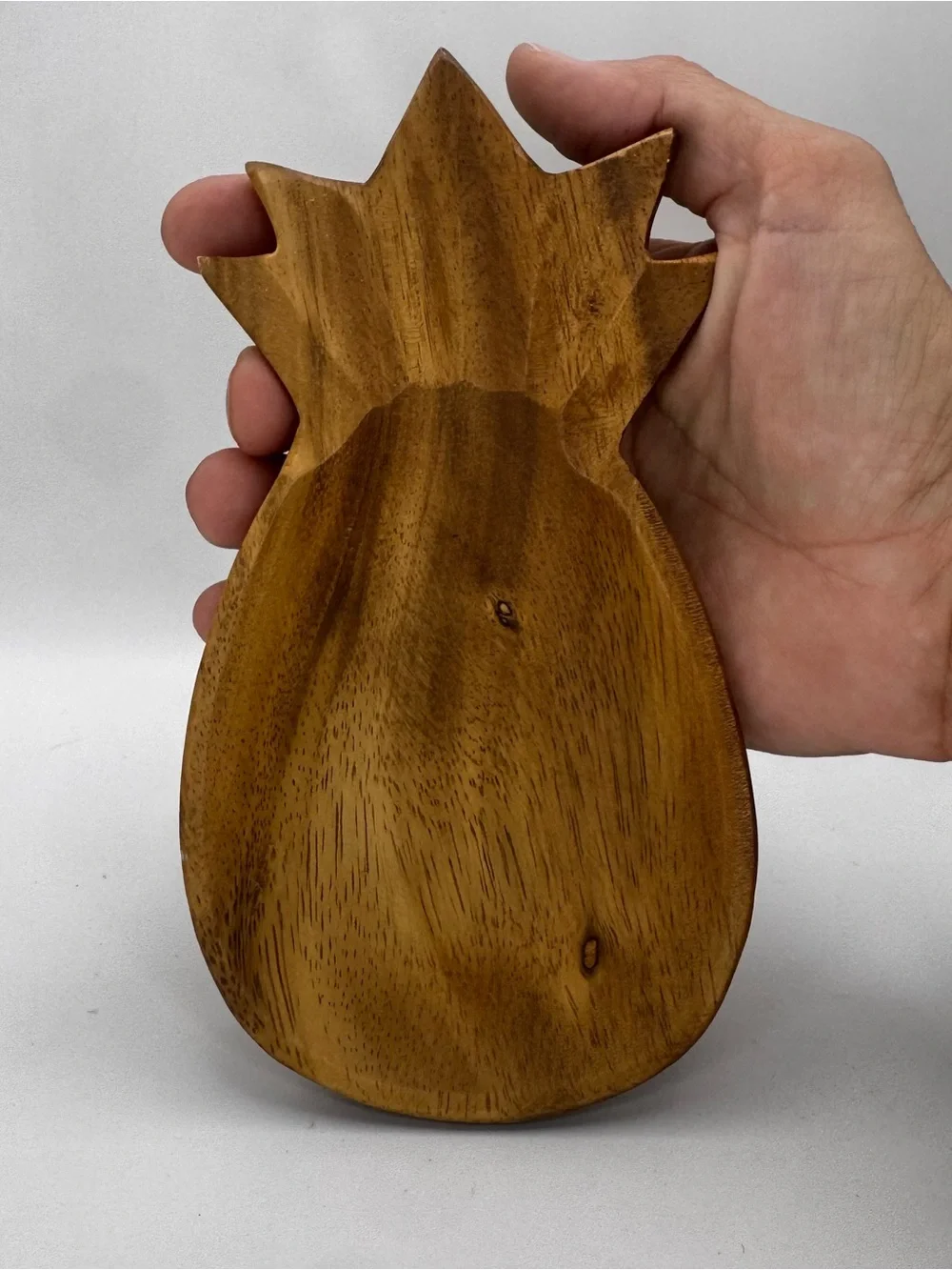Wooden Pineapple Snack Bowls - Brown